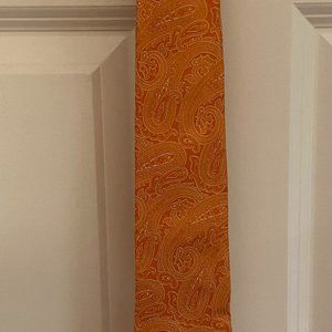 Tom James Paisley ORANGE Neck Tie..SKINNY 3" BLADE..Extra Long 62"
